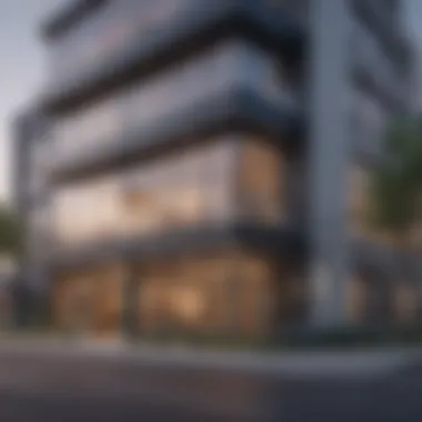 Attractive Modern Commercial Property A modern commercial property with attractive architecture in a bustling neighborhood.