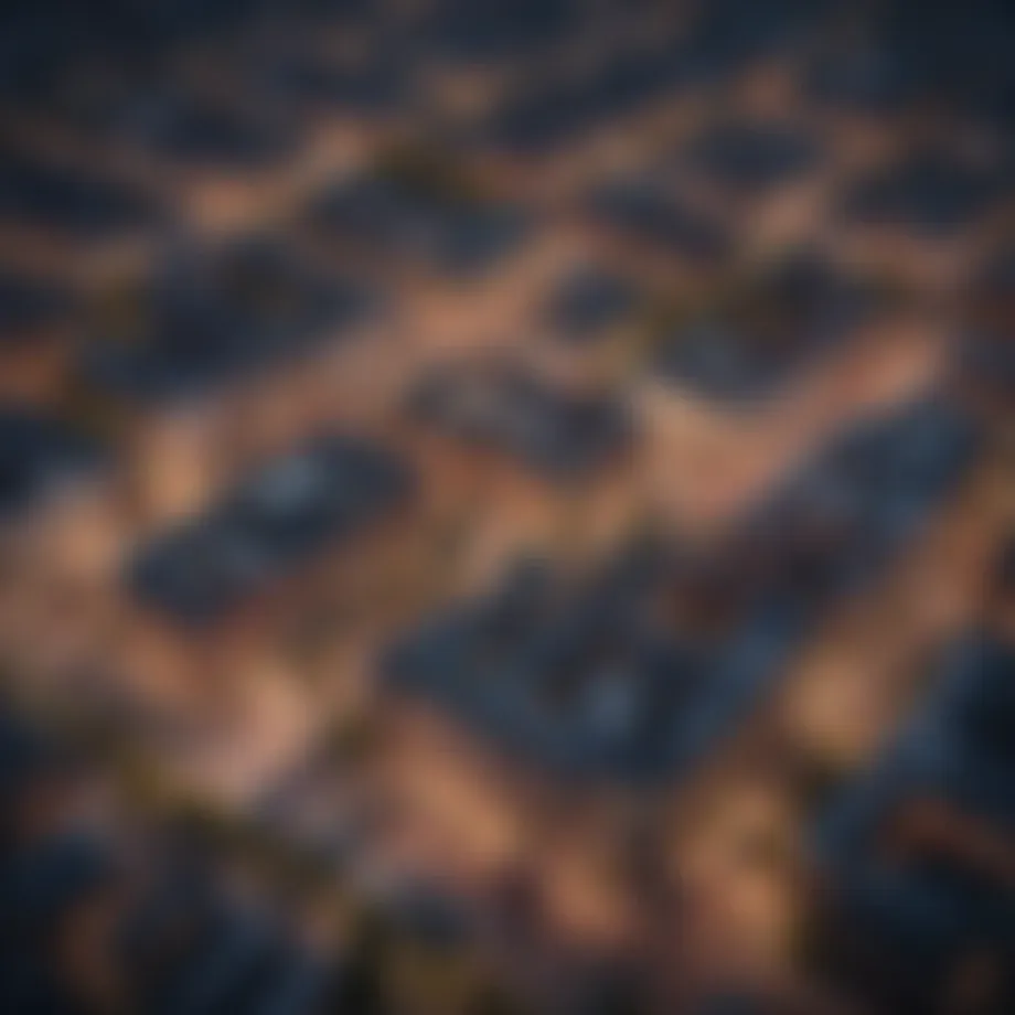 Aerial view of a bustling urban area