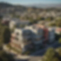 Scenic view of a Los Angeles neighborhood showcasing diverse architectural styles.