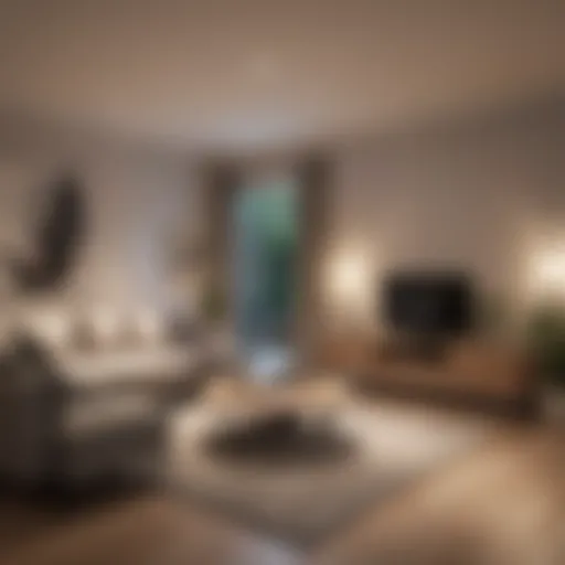 Contemporary rental room showcasing modern amenities