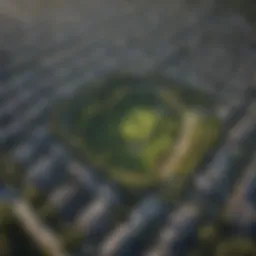 Aerial view of San Mateo Park showcasing residential areas and greenery