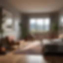 Cozy room interior with a view