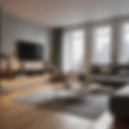 Chic studio apartment showcasing modern interior design