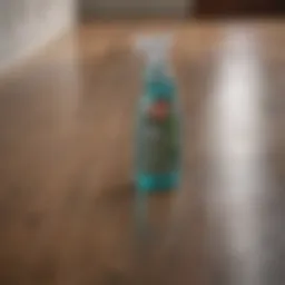 Bottle of eco-friendly laminate floor cleaner