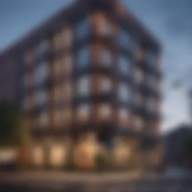 Architectural Beauty of Swann Apartments Stunning facade of Swann Apartments showcasing modern design elements