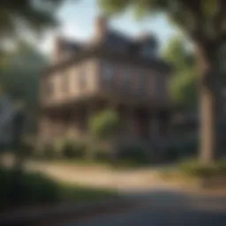 Charming street view in a historic Georgia neighborhood