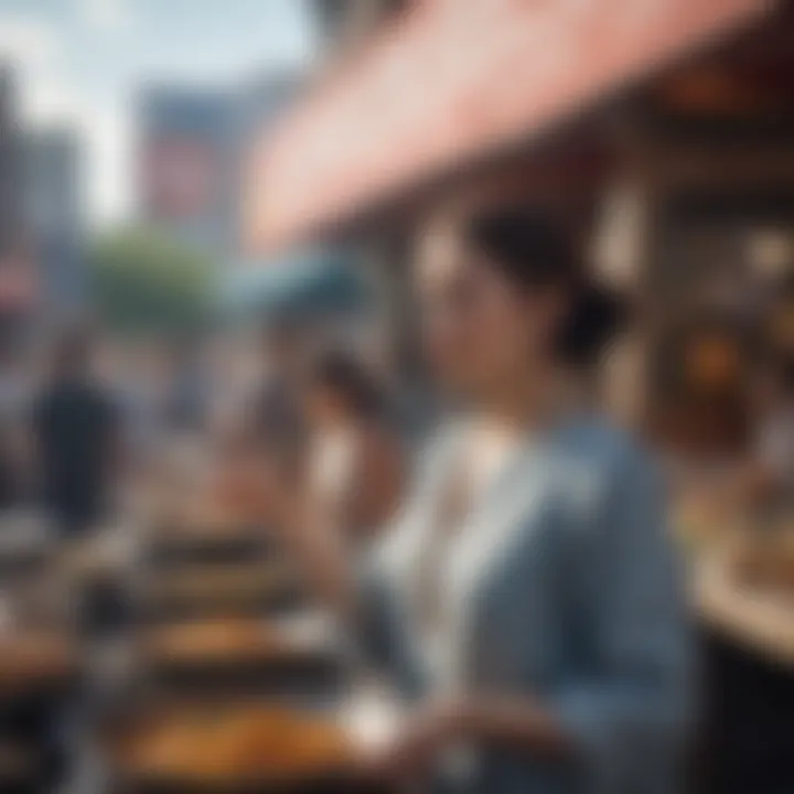 A bustling cultural festival in Queens highlighting diverse culinary offerings.