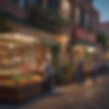 Little Italy: Culinary Delights and Cultural Heritage A lively market scene in Little Italy, full of local produce and community spirit.