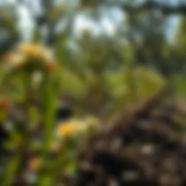 Conservation efforts showcasing oak saplings being nurtured