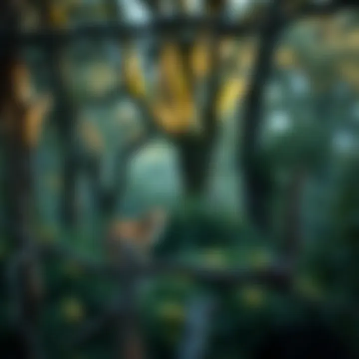 Wildlife coexisting in the oak woods ecosystem