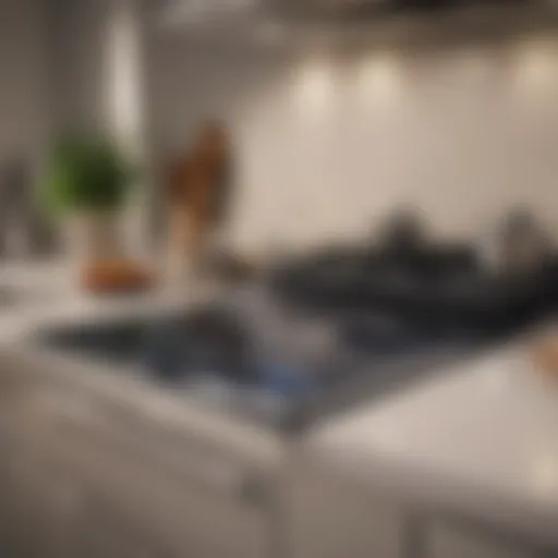 Elegant glass top oven cover enhancing kitchen aesthetics
