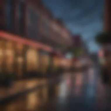 A bustling street scene highlighting the vibrant atmosphere of the district