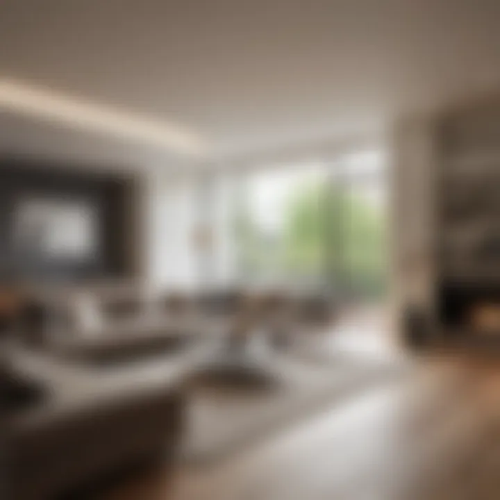 Modern living space in a three-bedroom apartment