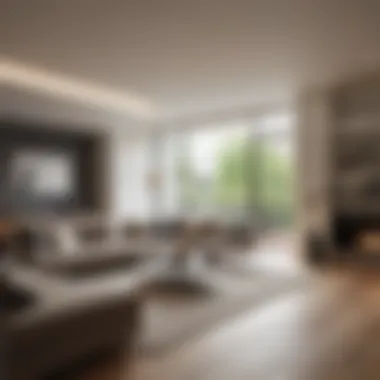 Spacious Modern Living Area Modern living space in a three-bedroom apartment