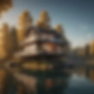 Floating House: Serenity on the Water A charming floating house on a serene lake
