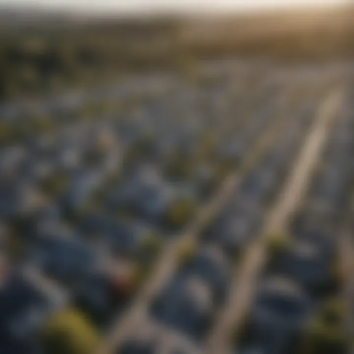 An aerial view of a developing Portland area highlighting new residential buildings.