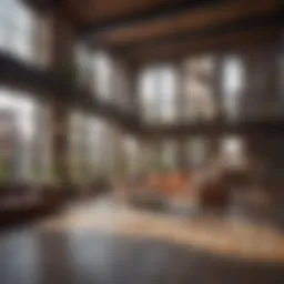 Spacious loft apartment interior showcasing open layout