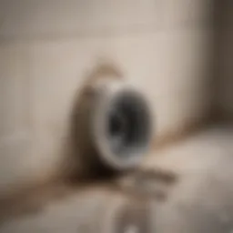 Clogged bathroom drain with debris