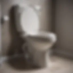 Close-up of a toilet flushing with water flowing