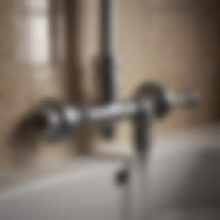 Pipe wrench tightening a drain pipe