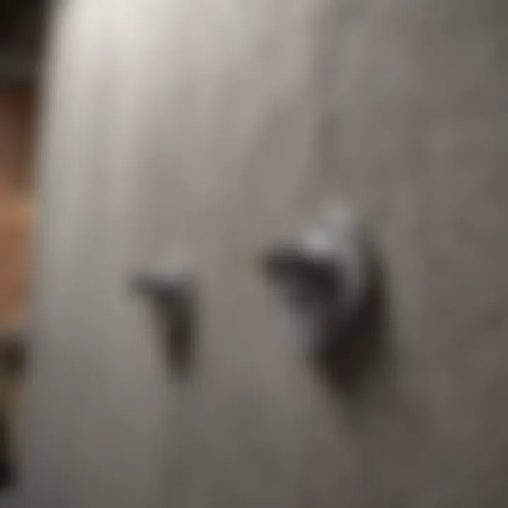 Close-up of wall anchors used for securing artwork
