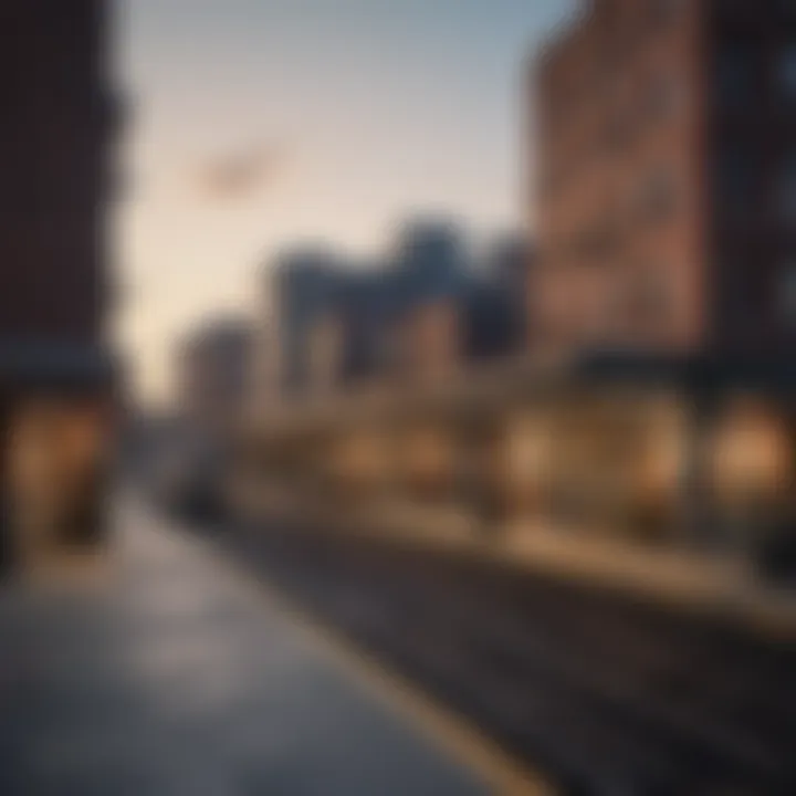 A panoramic view of Shaw Station surrounded by urban development