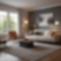 A serene living room featuring clean surfaces and organized decor