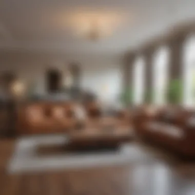 A pristine living room showcasing effective deep cleaning results