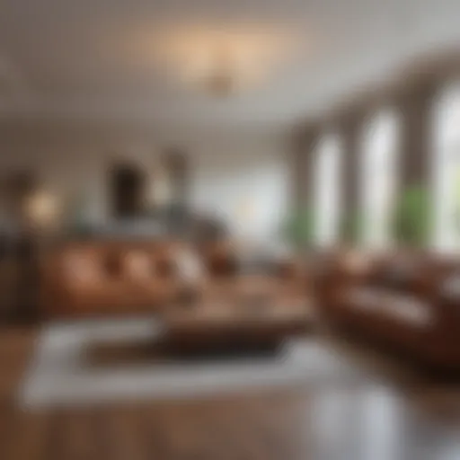 A pristine living room showcasing effective deep cleaning results