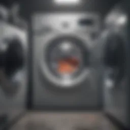 Illustration showing the interior of a washing machine