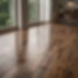 A clean and shiny fake wooden floor reflecting natural light