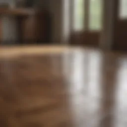 A gleaming hardwood floor reflecting natural light