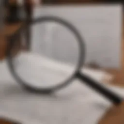 A magnifying glass highlighting a rental application