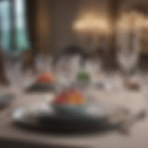 Elegant table setting with fine china and crystal glassware