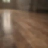 Polished laminate flooring reflecting light
