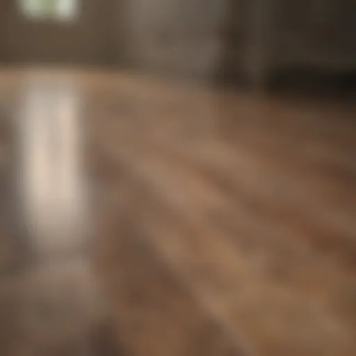 Polished laminate flooring reflecting light