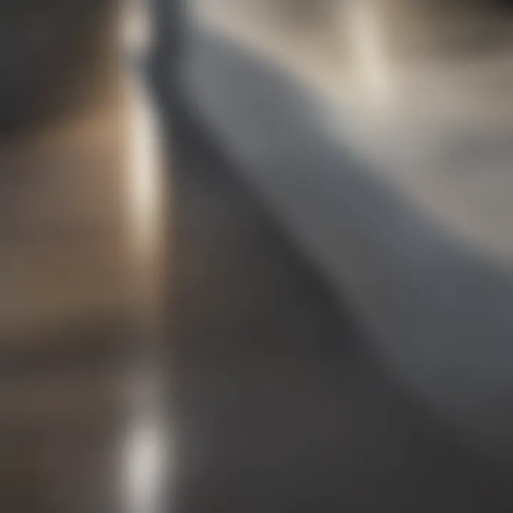 Close-up of laminate flooring showing scratch repair