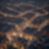 Aerial view of a bustling urban area showcasing real estate developments