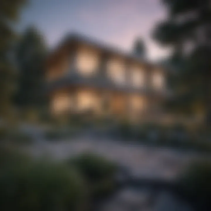Modern residential properties in a scenic neighborhood