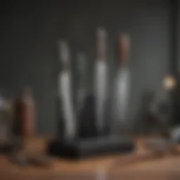 Different knife sharpening tools arranged neatly