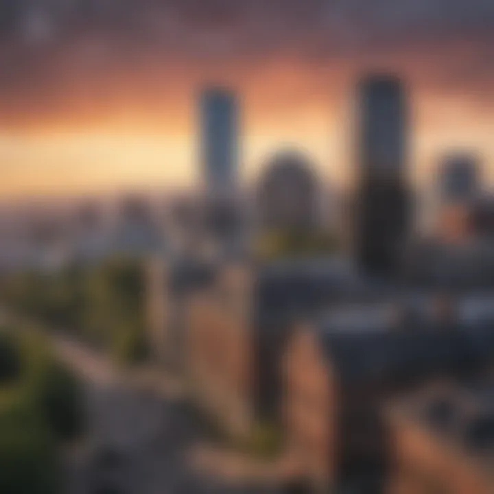 A scenic view of Portland's skyline with rental buildings.