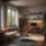 Cozy and stylish studio apartment interior showcasing multifunctional furniture.