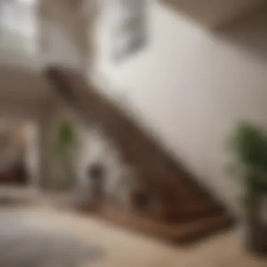 Aesthetic staircase connecting two levels of an apartment