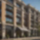 Stunning architectural facade of Longwood Galleria Apartments showcasing modern design.