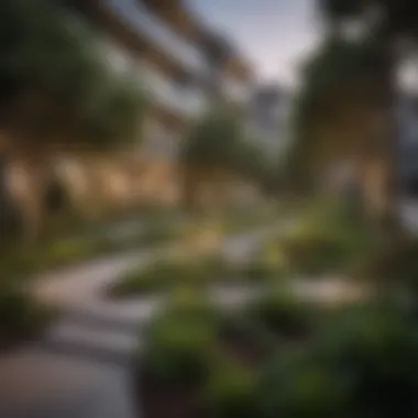 Beautifully landscaped surroundings of Magnolia at Bishop Arts Apartments emphasizing green spaces