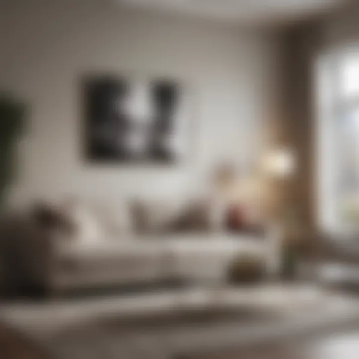 Luxurious living room space within Magnolia at Bishop Arts Apartments featuring modern decor