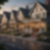 A bustling real estate market showcasing 'For Sale' signs