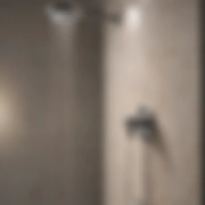 Open shower featuring an innovative water stopper