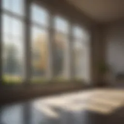 Sunlight reflecting off clean outdoor windows