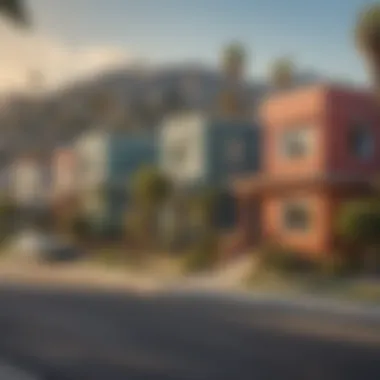 Vibrant Neighborhoods of Los Angeles View of a vibrant neighborhood in Los Angeles showcasing diverse architecture and community life